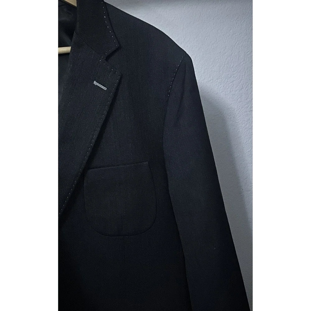 Bartorelli Napoli Blazer Men's 58 R Dark Charcoal Gray 100% Wool Sports Jacket
